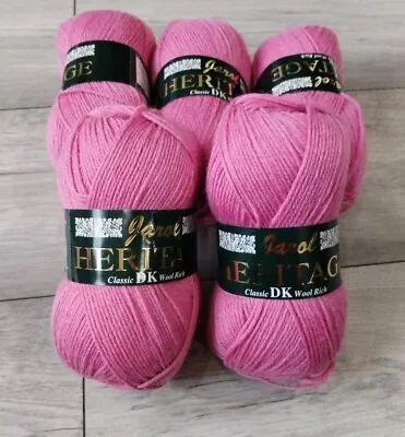 Heritage DK - Jarol55% Wool 25% Premium Acrylic 20% Nylon 5 Balls X 100g 109PINK • £18.50