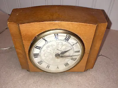 Vintage 1950’s  Westclox Solid Maple Sheraton Electric Alarm Clock Modern Parts • $19.50