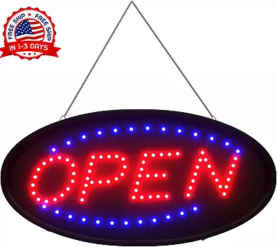 Letrero De Neon Open De 19x10 Pulgadas Para Negocio Tienda Restaurante Cafe Bar • $53.80