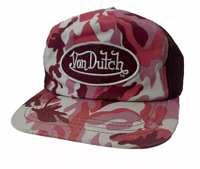 Von Dutch Trucker Cap Pink Camo Hat • $45.87