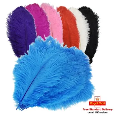 Solid Colour Ostrich Feathers 15-30cm (6-12 ) - 1 Or 5 Pk - Crafts Hats Florist • £2.24