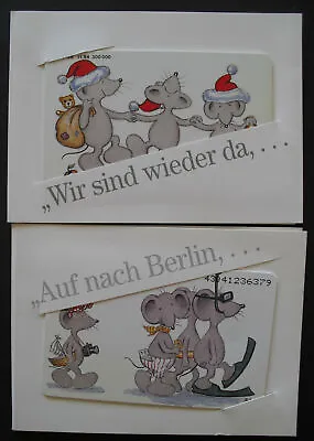 TKD099) Phone Cards Bärbel Haas 2x Folder With 4 Cards Mice Mint/Autograph • $31.11