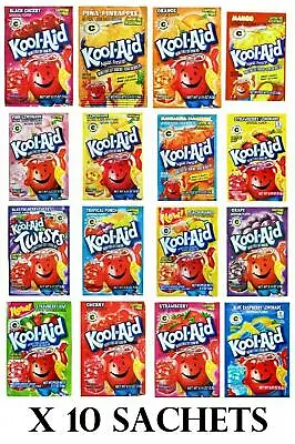 £6.49 • Buy Kool Aid 10 Sachets American Import Powder Mix Drink Selection Unsweetened