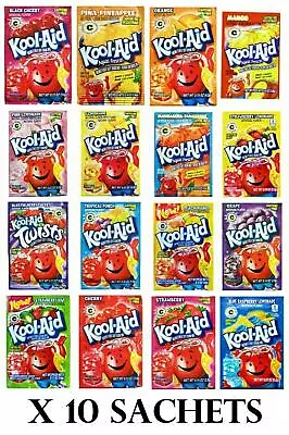 £7.99 • Buy Kool Aid 10 Sachets American Import Powder Mix Drink Selection Unsweetened