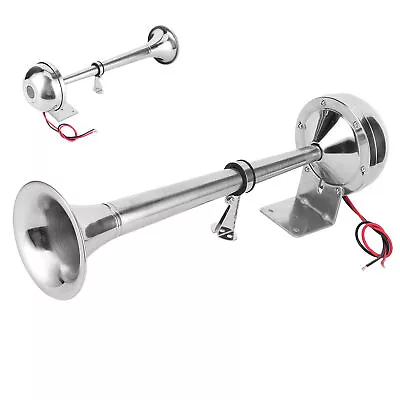 Air Horn Large Size Single Marine Grade 304 Stainless Steel 12V Boat Ship Tr DON • $46.04