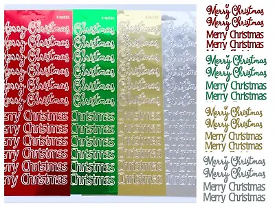£1.79 • Buy Merry Christmas Mirror Peel Off Sticker Sheet For Card Making Scrapbook Craft