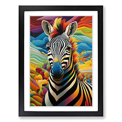 Zebra Modern Wall Art Print Framed Canvas Picture Poster Decor Living Room • £34.95