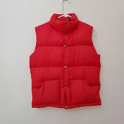 THE NORTH FACE Vtg 70s Red Down Puffy Vest Ski Winter BROWN TAG Mens XS • $20