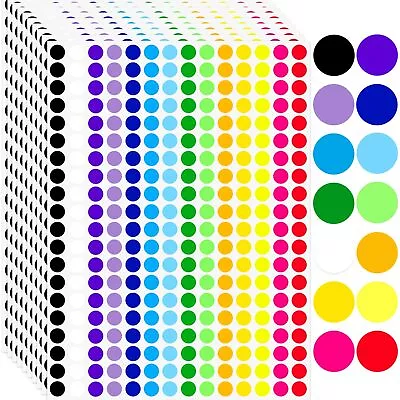 2800 PCS 1/2  Dots Stickers 14 Colors Small Circle Stickers Price Stickers ... • $10.76