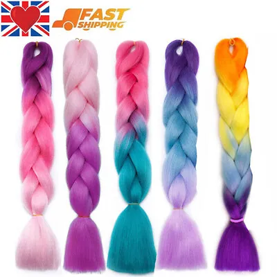 24  Braiding Rainbow Braids Hair Extensions Synthetic Stage Party Cosplay Hairs • £3.99