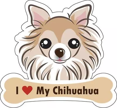 Dog Bone Sticker I Love My Chihuahua Car Sign Puppy Decal Buy 2 Get 3rd Free USA • $3.99