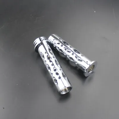 2x Chrome 7/8'' 22mm Motorcycle Hand Grips Handlebar Universal For Honda Yamaha • $31.99