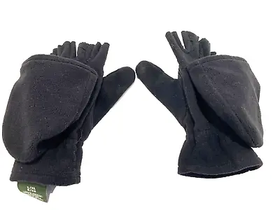 Eddie Bauer Crossover Fleece Convertible Gloves Size L/XL Black Womens • $17.09