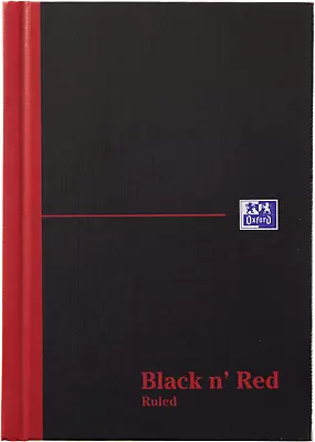 Oxford Black N' Red A6 Casebound Hardback Notebook - Black • £7.23