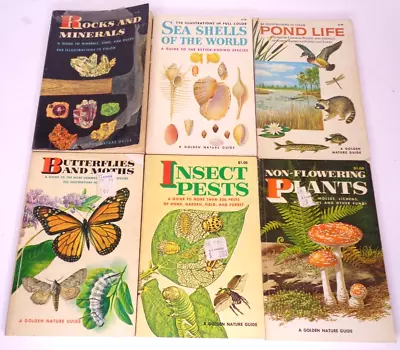$29.99 • Buy Golden Nature Pocket Field Guide 1960's Lot Of 6 Butterflies Moth Insects Plants