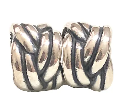 $29.99 • Buy Authentic Pandora Sterling Silver Twisted Knot Bead Charm 790484_Both Included