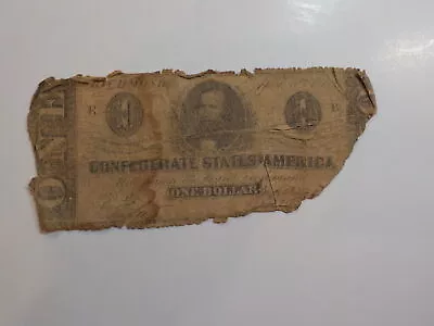 Civil War Confederate 1863 1 Dollar Bill Richmond Virginia Paper Money Currency • $0.01