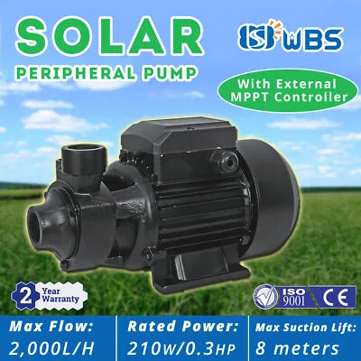 DC Solar Water Above-Ground Vortex Pump Surface Irrigation Farm Garden 210W 24V • $287.99