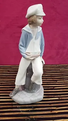 Lladro Porcelain Boy With Yacht Sailor Sailboat # 4810 Retired In 1998  • $85
