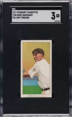 1911 T206 PIEDMONT 460 Rube Marquard Follow-through SGC 3 NY Giants HOF CENTERED • $459.99