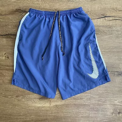Mens Nike Running Dri Fit Athletic Shorts Blue Size Medium Lightweight Outdoors • $13