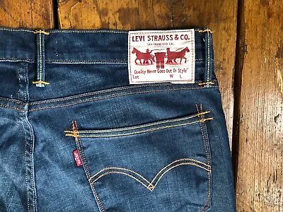 Levi's 519 Men’s Blue Straight Slim Stretch Jeans 34” Waist X 34” Leg- VGC • £0.99