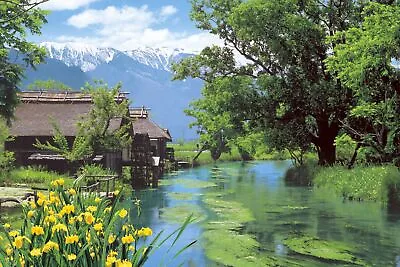 EPOCH 1000piece Jigsaw Puzzle Master Of Puzzles Azumino Watermill - Nagano • $40.48