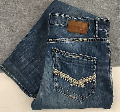 BKE Asher Mens Jeans Size 36x34 Slim Straight Blue Denim Cotton Stretch • $34.95