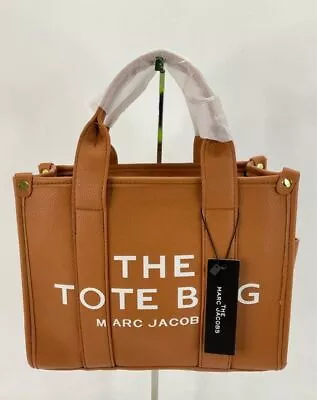 Marc Jacobs The Tote Bag Saddle Brown & White Leather Zip Tote • $158.50