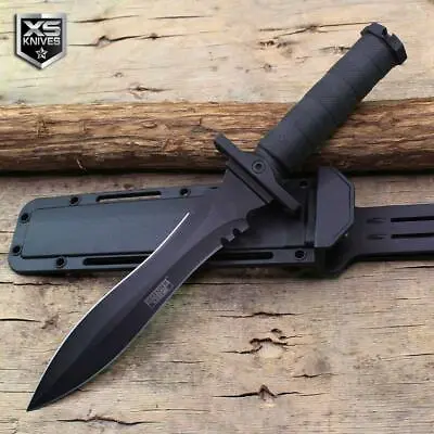 Tactical SURVIVAL Fixed Blade MILITARY COMBAT BOWIE Hunting Knife Black 13.5  • $16.95