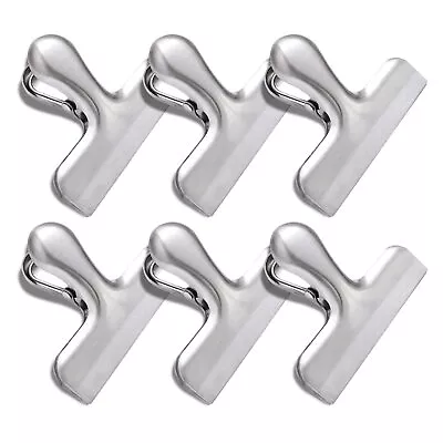 6 Pack Silver Bag Clips For Food Packages Stainless Steel Heavy Duty Kitchen NEW • $9.50