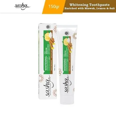 SASHA Salvadora Persica Piper Miswak Halal Herbal Tooth Paste Lemon & Salt 150gr • $21.24