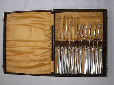 Mappin & Webb - Set Of 12 Fish Knives And Forks Mappin Plate Boxed (1910s?) • £19.95