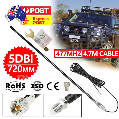 UHF Antenna 5 DBi CB Radio Fiberglass Black 720 MM For GME UNIDEN ORICOM • $49.95