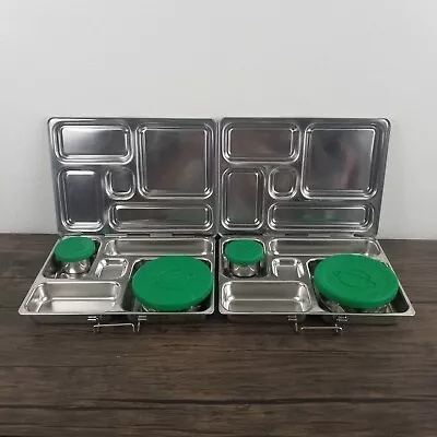 Lot 2 PlanetBox Rover Stainless Steel Lunch Box 5 Compartments Bento Planet Box • $54.95