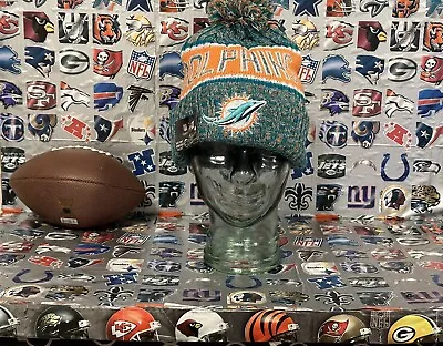 New Era Miami Dolphins🐬NFL Football🏈 Team  Beanie Removable Pom Pom • $19