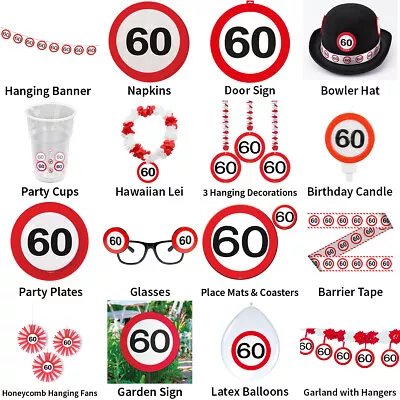 £4.49 • Buy 60th Birthday Traffic Signs Theme - Partyware Complete Selection