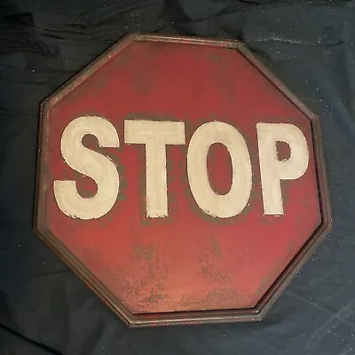 Vintage Metal Stop Sign Single Sided 15”x15” • $80