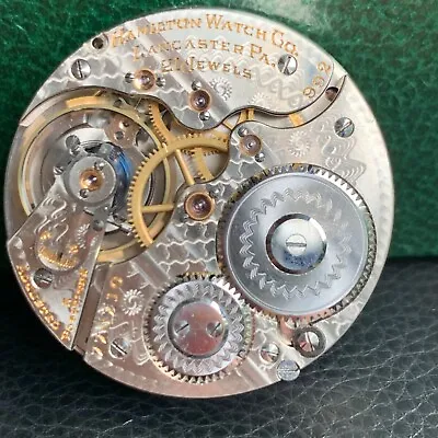 1910 Hamilton 992 16S 21 Jewels Montgomery Pocket Watch Movement Runs Well • $235