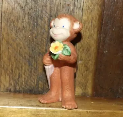 Vintage Curious George (?) Ceramic Bisque Figurine-Baby Monkey • $5.50