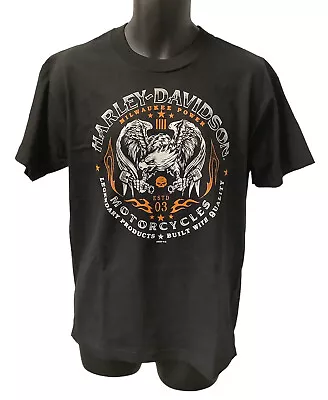 Harley Davidson Men's Two Tone Eagle Short Sleeve T-Shirt Black 3001689-BLCK • $29