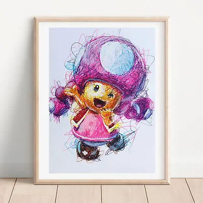 Toadette Ballpoint Pen Print Super Mario Art Poster • $13.99