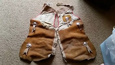 $24.94 • Buy Vintage 1950s Cowboy Leather Fabric Chaps Western Play Kids Childrens Imagine US