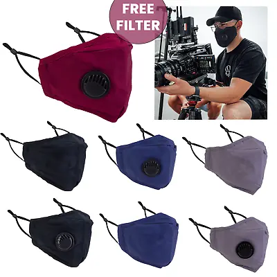 £3.79 • Buy Cotton Face Mask + PM2.5 Filter Pocket Air Valve Washable Reusable Respirator