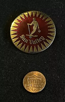 SUN VALLEY Vintage LARGE Skiing Ski Pin IDAHO Resort Souvenir Travel Lapel • $39.99