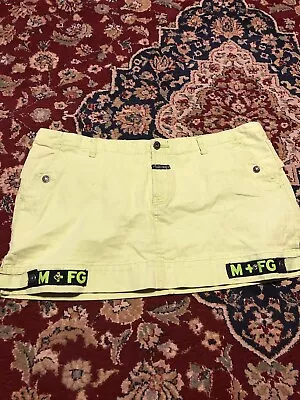 Marithe Francois Girbaud Skirt Womens 38 Lime Green Denim Mini Vintage Y2K 90's • $39.88