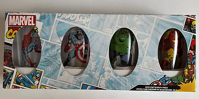 $35 • Buy Marvel Comics 16 Ounce Pint Glass 4 Pack Set New Unopened NIB