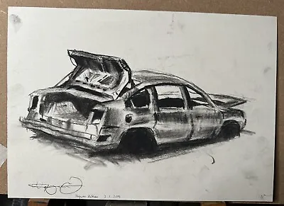 Original Charcoal Drawing Abandoned  Car • £30