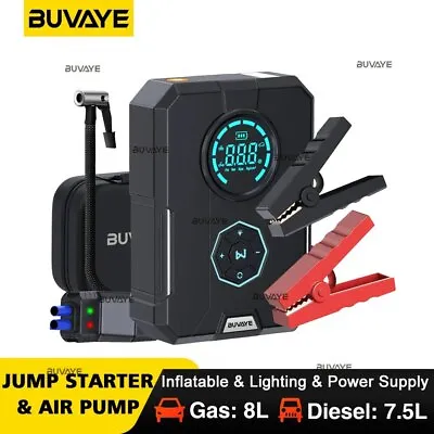 6 In 1 Car Jump Starter Air Pump Portable Air Compressor Power Bank Cars Battery • $210