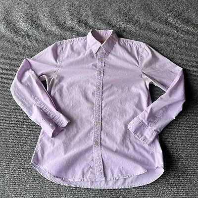 J Press Shirt Mens Medium Purple Button Up Long Sleeve Casual Egyptian Cotton • $26